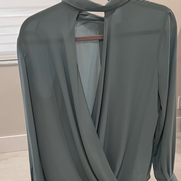 BCBG MaxAzria Blue Frost Blouse M - Picture 5 of 8